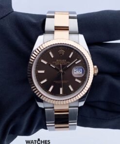 Rolex Datejust 41 Rose Gold Chocolate Dial