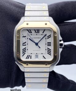 Cartier Santos Large Two Tone White Dial
