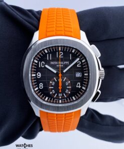 Patek Philippe Aquanaut Chronograph Orange Stap Black Dial