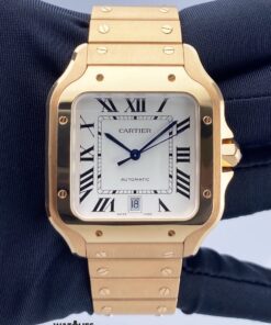 Cartier Santos Large Rose Gold White Dial