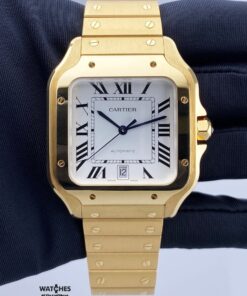 Cartier Santos Large Gold White Dial